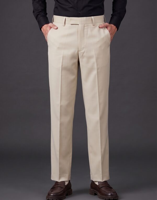 BEIGE AXNIS LIFESTYLE MEN MID-RISE STRAIGHT FIT